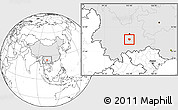 Blank Location Map of Tonghai, highlighted country