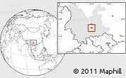 Blank Location Map of Tonghai, highlighted parent region
