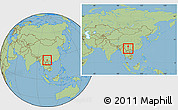Savanna Style Location Map of Tonghai, within the entire country