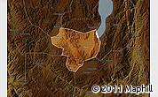 Physical Map of Tonghai, darken