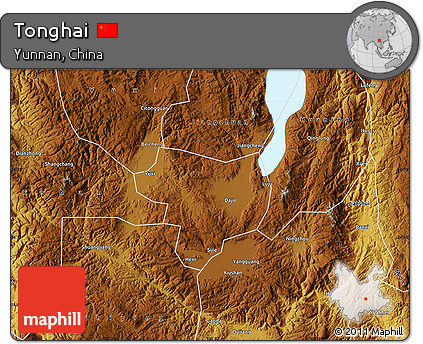 Physical Map of Tonghai