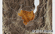 Physical Map of Tonghai, semi-desaturated