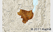 Physical Map of Tonghai, shaded relief outside