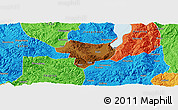 Physical Panoramic Map of Tonghai, political outside