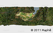 Satellite Panoramic Map of Tonghai, darken