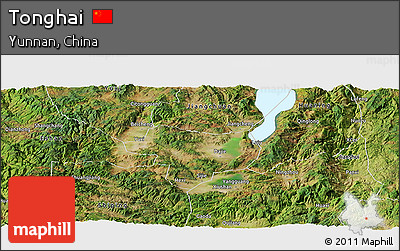 Satellite Panoramic Map of Tonghai