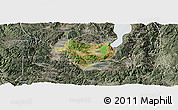 Satellite Panoramic Map of Tonghai, semi-desaturated