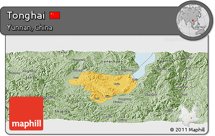 Savanna Style Panoramic Map of Tonghai