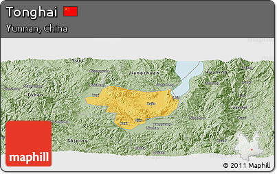 Savanna Style Panoramic Map of Tonghai