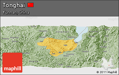 Savanna Style Panoramic Map of Tonghai