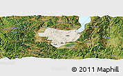 Shaded Relief Panoramic Map of Tonghai, satellite outside
