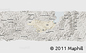 Shaded Relief Panoramic Map of Tonghai, semi-desaturated