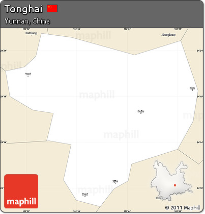 Classic Style Simple Map of Tonghai