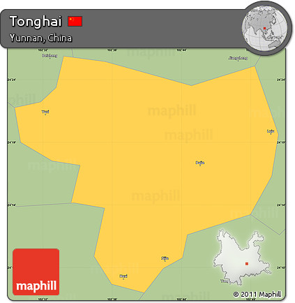 Savanna Style Simple Map of Tonghai