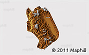 Physical 3D Map of Weishan, cropped outside