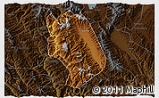 Physical 3D Map of Weishan, darken