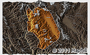 Physical 3D Map of Weishan, darken, semi-desaturated