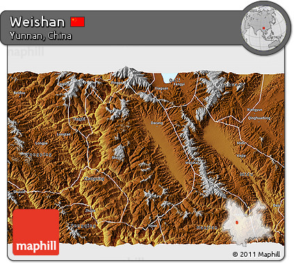 Physical 3D Map of Weishan