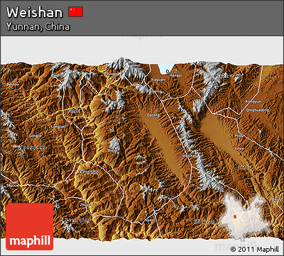 Physical 3D Map of Weishan