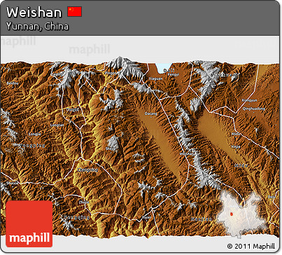 Physical 3D Map of Weishan