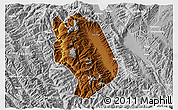 Physical 3D Map of Weishan, lighten, desaturated
