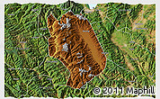 Physical 3D Map of Weishan, satellite outside