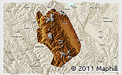 Physical 3D Map of Weishan, shaded relief outside