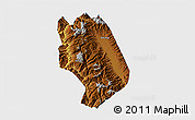 Physical 3D Map of Weishan, single color outside