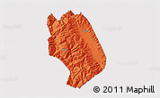 Political 3D Map of Weishan, single color outside