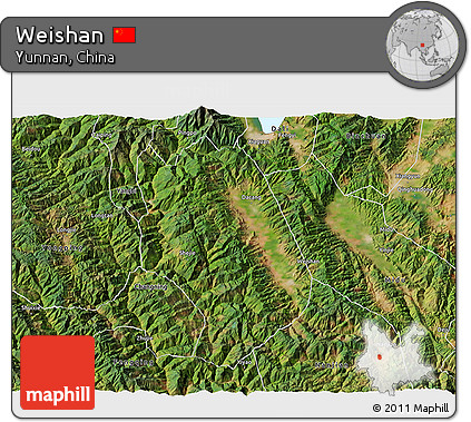 Satellite 3D Map of Weishan