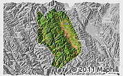 Satellite 3D Map of Weishan, lighten, desaturated