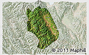 Satellite 3D Map of Weishan, lighten