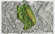 Satellite 3D Map of Weishan, lighten, semi-desaturated