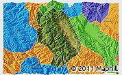 Satellite 3D Map of Weishan, political outside