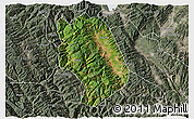 Satellite 3D Map of Weishan, semi-desaturated