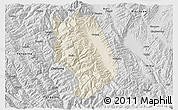 Shaded Relief 3D Map of Weishan, desaturated