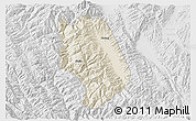 Shaded Relief 3D Map of Weishan, lighten, desaturated