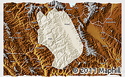 Shaded Relief 3D Map of Weishan, physical outside