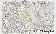 Shaded Relief 3D Map of Weishan, semi-desaturated
