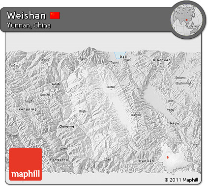 Silver Style 3D Map of Weishan