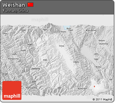 Silver Style 3D Map of Weishan