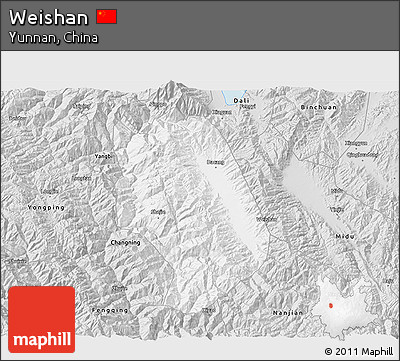 Silver Style 3D Map of Weishan