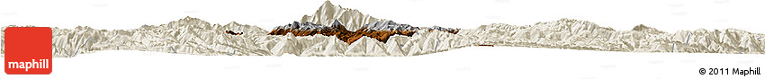 Physical Horizon Map of Weishan, shaded relief outside
