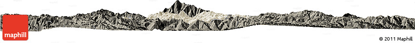 Shaded Relief Horizon Map of Weishan, darken