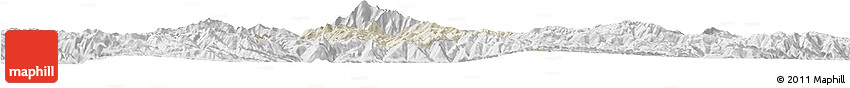 Shaded Relief Horizon Map of Weishan, lighten, desaturated