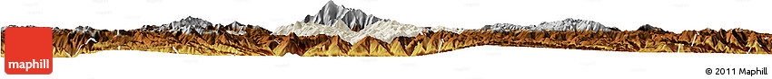 Shaded Relief Horizon Map of Weishan, physical outside