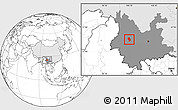 Blank Location Map of Weishan, highlighted country, highlighted parent region