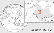 Blank Location Map of Weishan, highlighted parent region