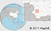 Gray Location Map of Weishan, highlighted country