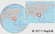 Gray Location Map of Weishan, highlighted parent region, within the entire country